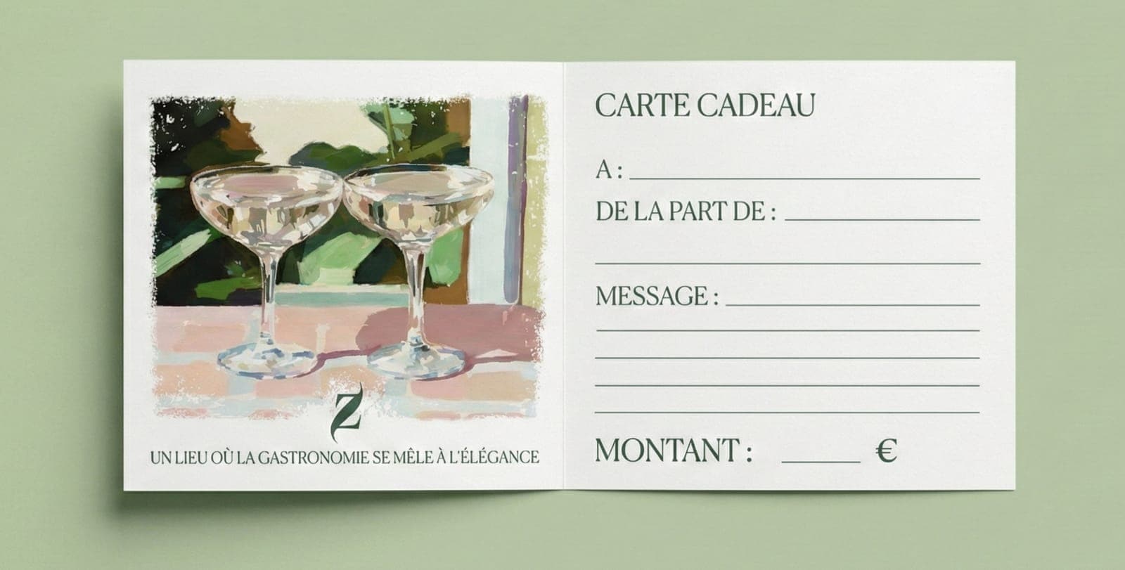 La carte cadeau de L'Atelier de Zadig